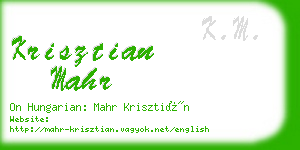 krisztian mahr business card